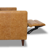 Christopher Tan Leather Electric Inclining Sofa - Left Facing