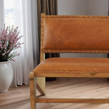 Talon Solid Wood Tan Leather Lounge Chair