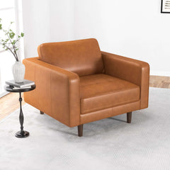 Catherine Leather Lounge Chair (Tan Leather)