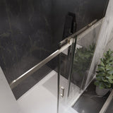 Rhodes Series 57 to 60 in. x 76 in. H Sliding Frameless Shower Door with Tsunami Guard Tempered Glass