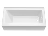 Soho/Saba 60" L x 30" W Non-Jetted Soaker Bathtub, Front Skirted Alcove Drop-In Tub with Drain, Marine Grade Acrylic, White