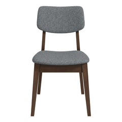 Mid-Century Modern Dark Grey Fabric Solid Back Side Chair (Set Of 2)