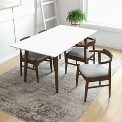 Levi Modern Style Solid Wood Rectangular Dining Kitchen Table