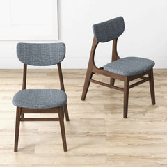 Eula Mid-Century Modern Dark Grey Dining Chair (Set of 2)