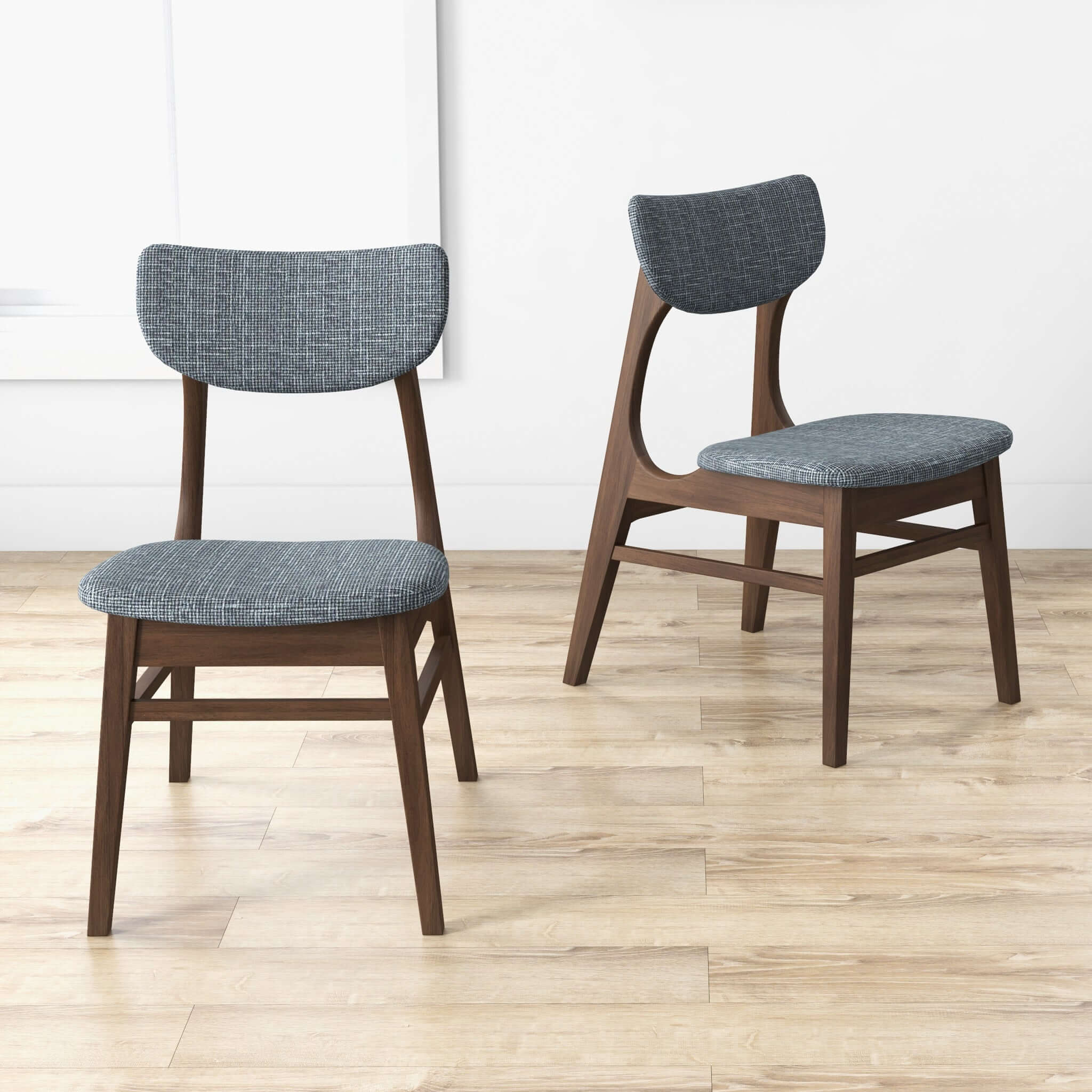 Eula Mid-Century Modern Dark Grey Dining Chair (Set of 2)