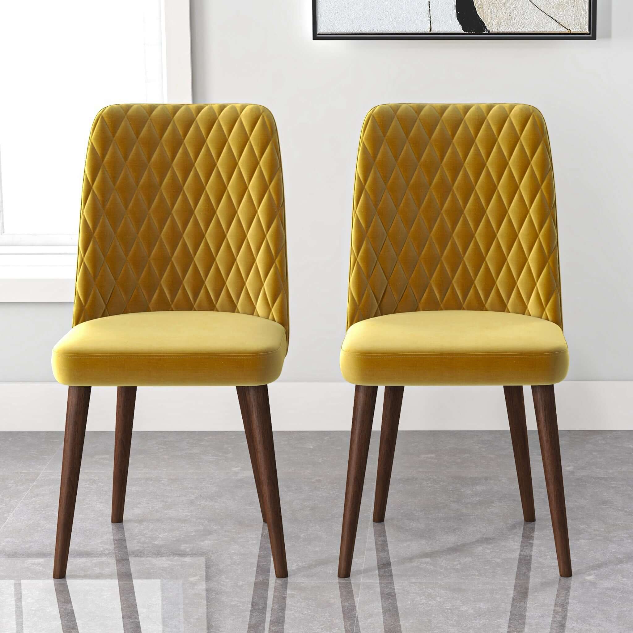 Katie Mid-Century Modern Velvet Dining Chair (Set of 2)