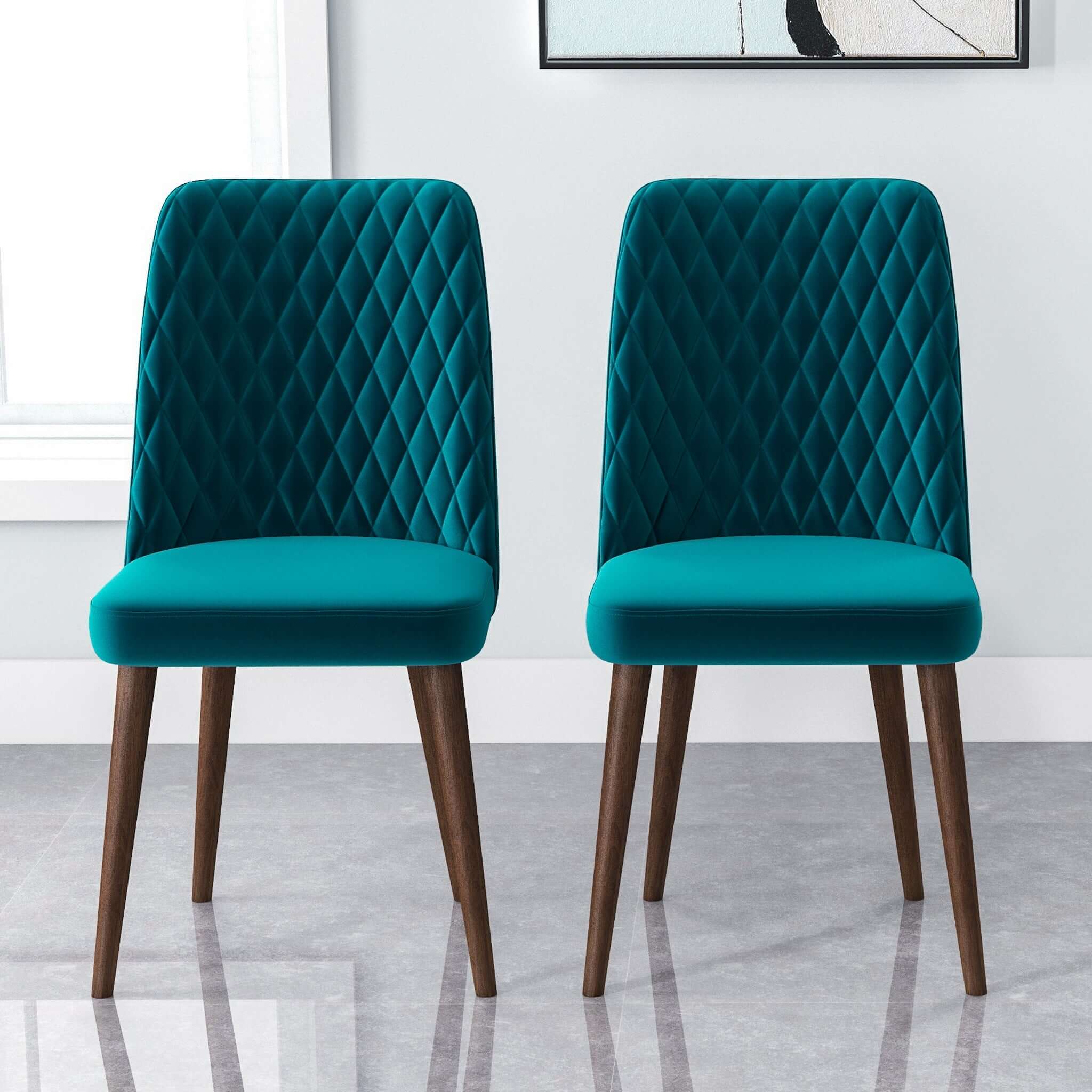 Katie Mid-Century Modern Velvet Dining Chair (Set of 2)