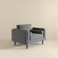 Amber Grey Velvet Lounge Chair