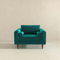 Amber Teal Velvet Lounge Chair