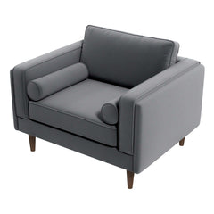 Amber Grey Velvet Lounge Chair