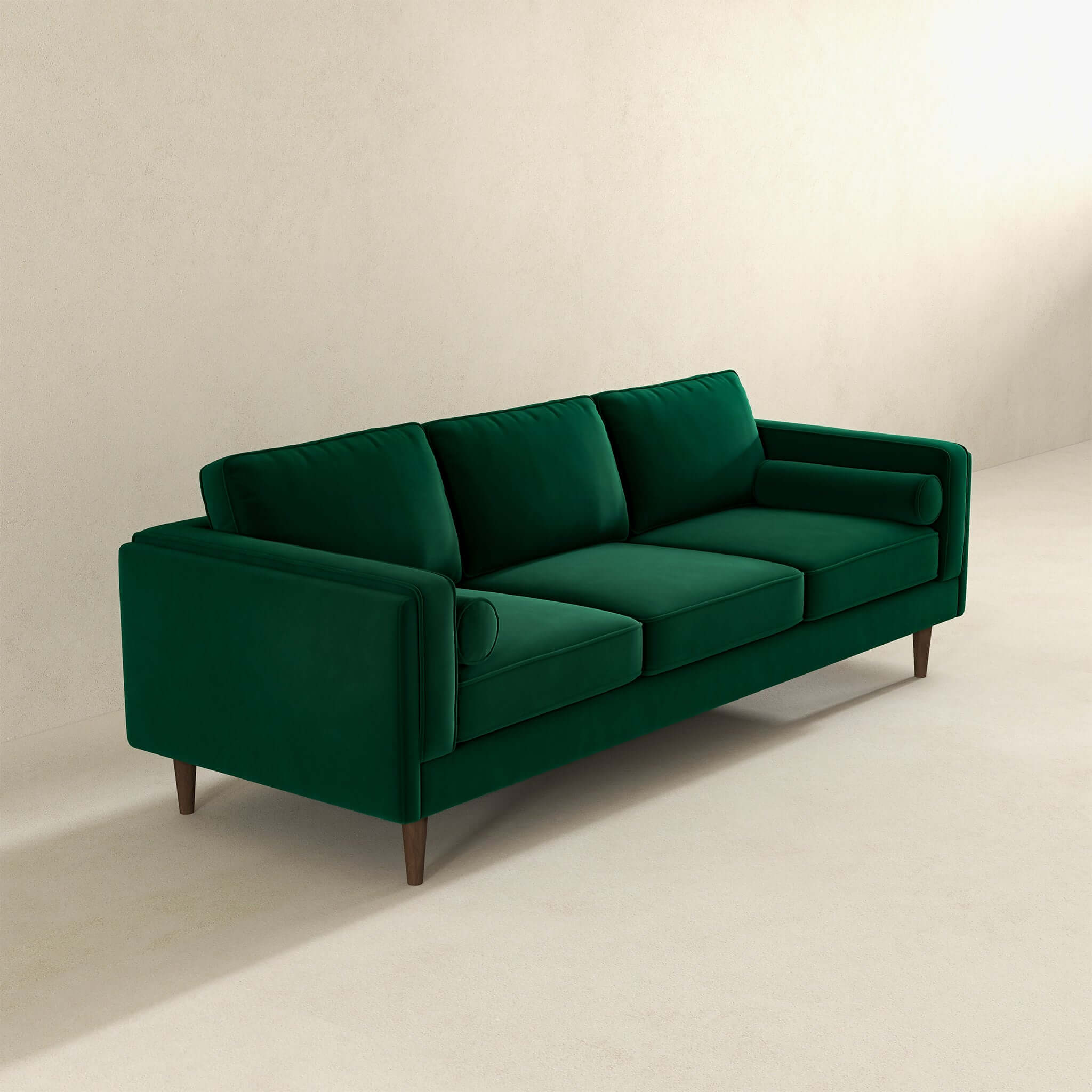 Amber Mid Century Modern Dark Green Luxury Modern Velvet Sofa