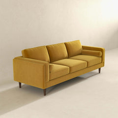 Amber Mid Century Modern Yellow  Luxury Modern Velvet Sofa