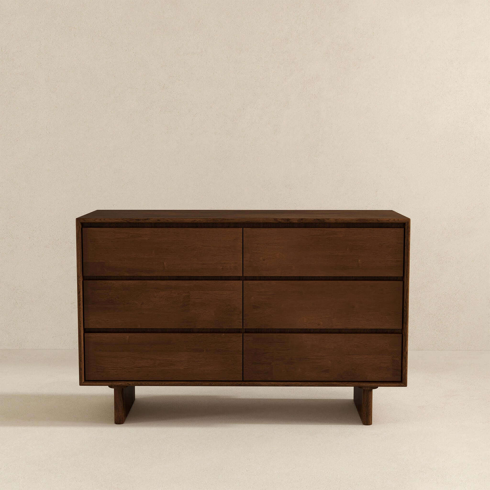 Dubrovnik Mid Century Modern Walnut Dresser With 6 Drawers