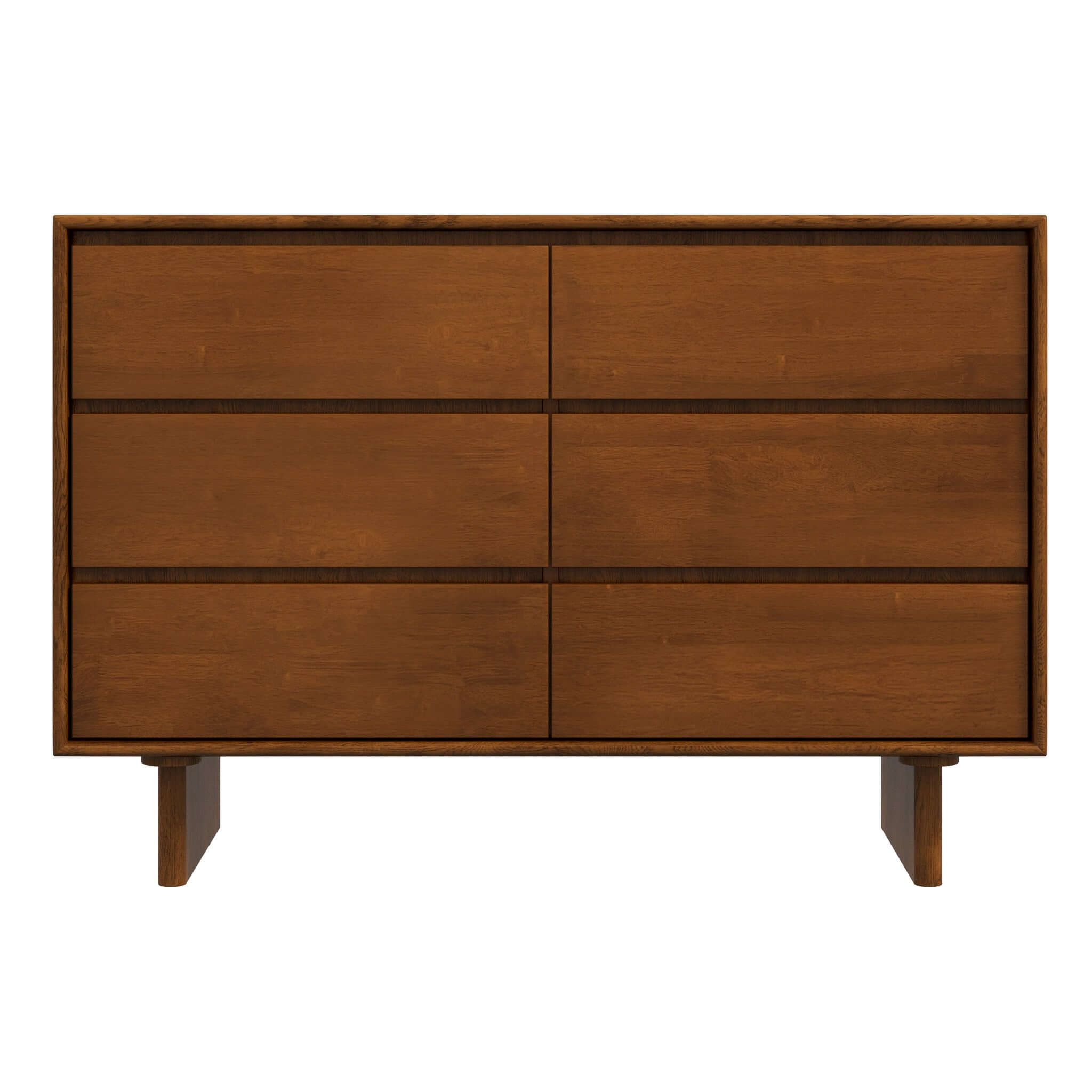 Dubrovnik Mid Century Modern Walnut Dresser With 6 Drawers