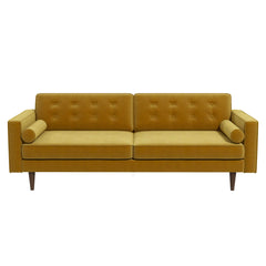 Casey Mid Century Modern Gold Velvet Sofa