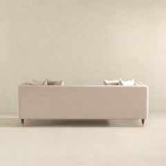 Edward Mid Century Modern Light Cream Velvet Sofa