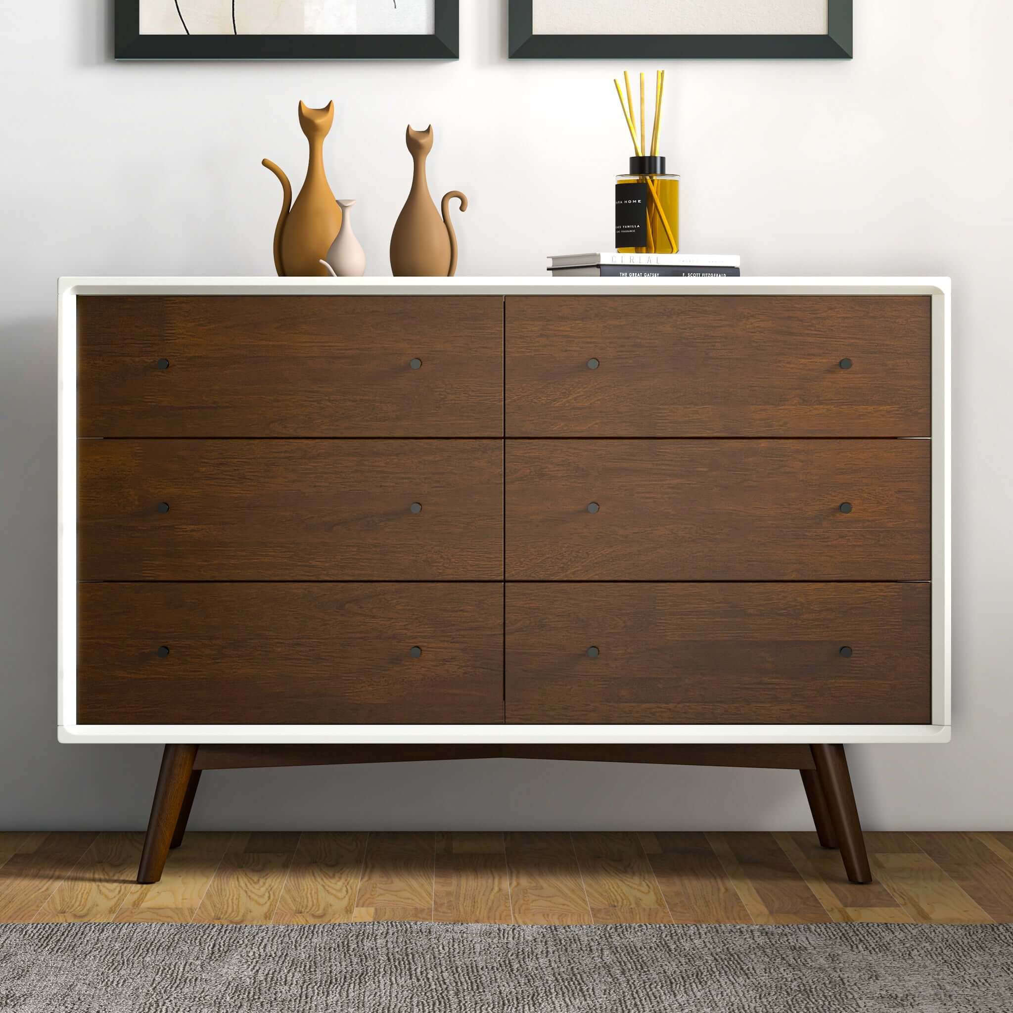 Caroline Mid Century Modern Solid Wood Dresser