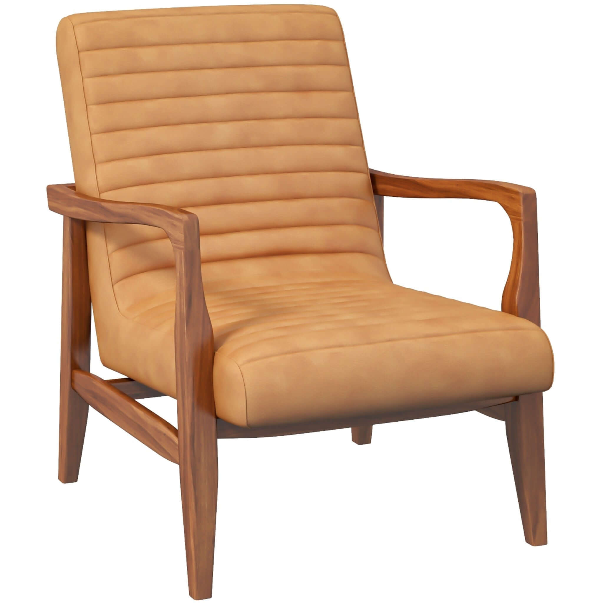 Micah Genuine Tan Leather Accent Chair