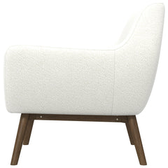 Panom Mid-Century Modern White Boucle  Lounge Chair