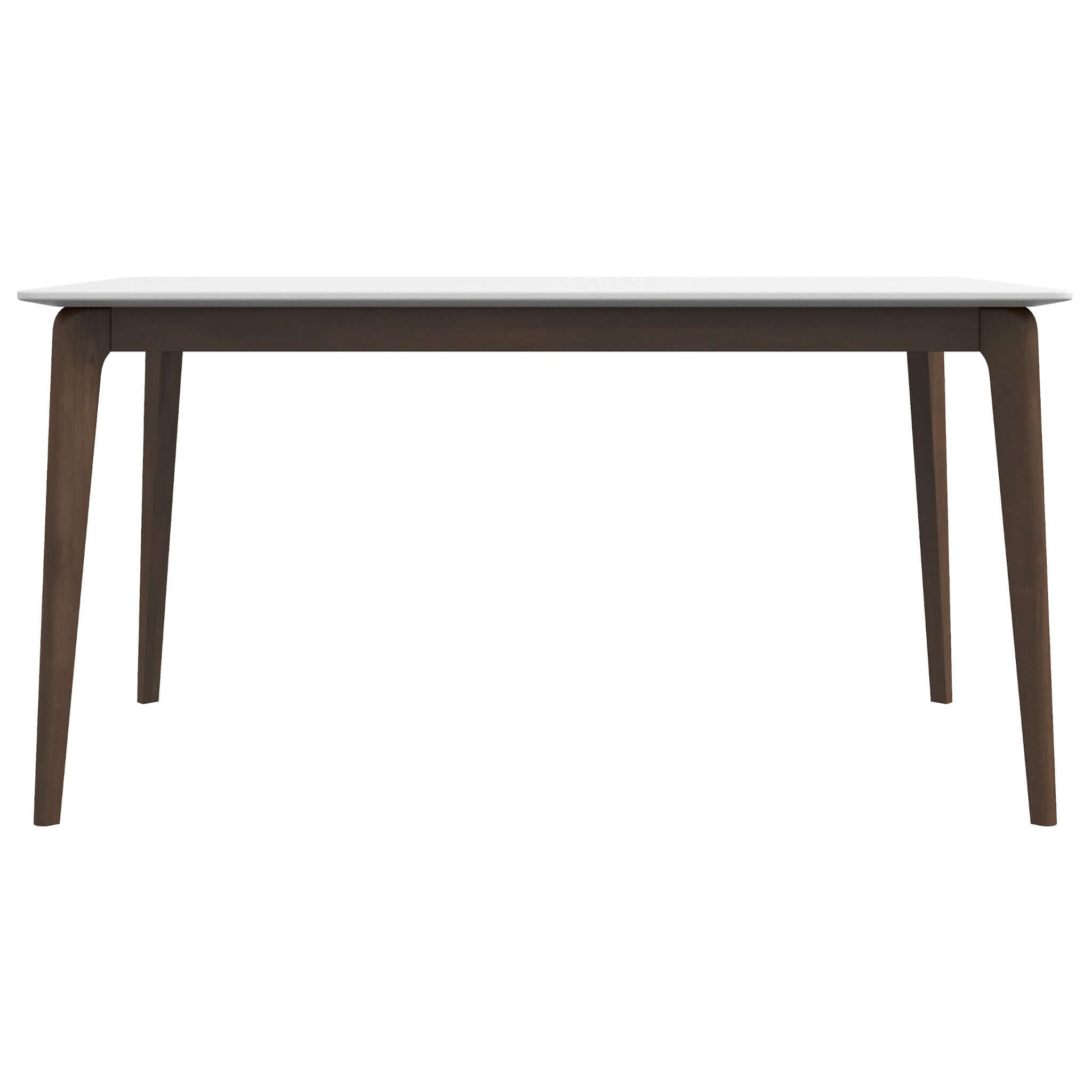 Lindsey Mid-Century Modern Solid Wood White Top Dining Table