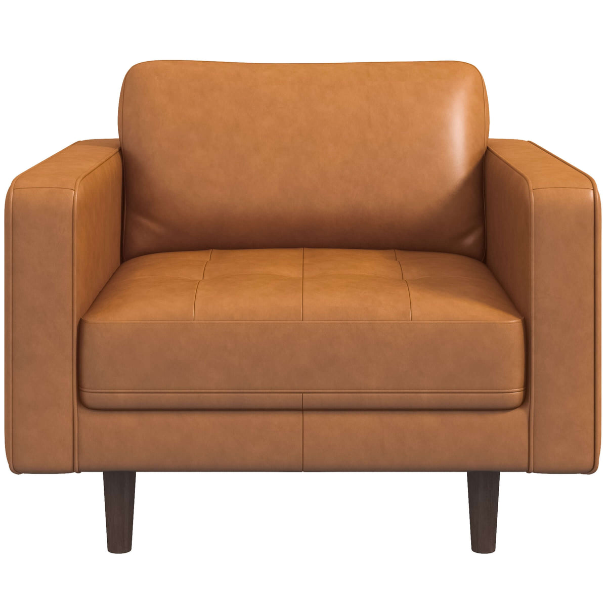 Catherine Leather Lounge Chair (Tan Leather)