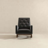 Demetrius  Dark Grey Fabric Solid Wood Rocking Chair