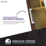 ANZZI Conques 3-Piece Vanity Set (30" W), Wall Mounted, Glossy White Stone Top, Soft-Close Drawers, LED Defogger Mirror & 55" Side Cabinet