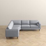 Amber Light Grey Fabric Corner Sectional Sofa