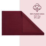 American Soft Linen 100% Cotton Bath Mat Rugs, 17x24 inches with Silicone Backing, Soft Absorbent Grip-Enhanced Bath Mats for Bathroom - 50 Set Case Pack