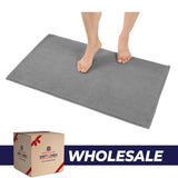 American Soft Linen 100% Cotton Bath Mat Rugs, 17x24 inches with Silicone Backing, Soft Absorbent Grip-Enhanced Bath Mats for Bathroom - 50 Set Case Pack