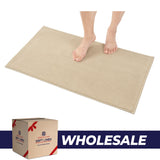 American Soft Linen 100% Cotton Bath Mat Rugs, 17x24 inches with Silicone Backing, Soft Absorbent Grip-Enhanced Bath Mats for Bathroom - 50 Set Case Pack
