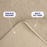 American Soft Linen 100% Cotton Bath Mat Rugs, 17x24 inches with Silicone Backing, Soft Absorbent Grip-Enhanced Bath Mats for Bathroom - 50 Set Case Pack