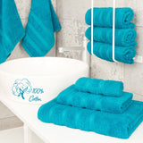 3 Piece 100% Cotton Extra Fluffy and Soft Luxury Turkish Towel Set with 20 Different Colors - 20 Set Case Pack