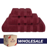 3 Piece 100% Cotton Extra Fluffy and Soft Luxury Turkish Towel Set with 20 Different Colors - 20 Set Case Pack