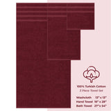 3 Piece 100% Cotton Extra Fluffy and Soft Luxury Turkish Towel Set with 20 Different Colors - 20 Set Case Pack