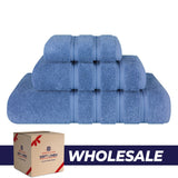 3 Piece 100% Cotton Extra Fluffy and Soft Luxury Turkish Towel Set with 20 Different Colors - 20 Set Case Pack