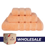 3 Piece 100% Cotton Extra Fluffy and Soft Luxury Turkish Towel Set with 20 Different Colors - 20 Set Case Pack