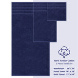 3 Piece 100% Cotton Extra Fluffy and Soft Luxury Turkish Towel Set with 20 Different Colors - 20 Set Case Pack