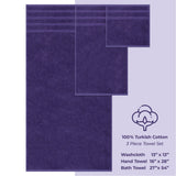 3 Piece 100% Cotton Extra Fluffy and Soft Luxury Turkish Towel Set with 20 Different Colors - 20 Set Case Pack