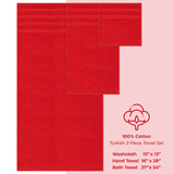 3 Piece 100% Cotton Extra Fluffy and Soft Luxury Turkish Towel Set with 20 Different Colors - 20 Set Case Pack