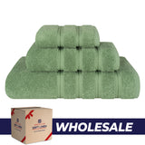 3 Piece 100% Cotton Extra Fluffy and Soft Luxury Turkish Towel Set with 20 Different Colors - 20 Set Case Pack