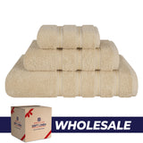 3 Piece 100% Cotton Extra Fluffy and Soft Luxury Turkish Towel Set with 20 Different Colors - 20 Set Case Pack