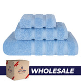 3 Piece 100% Cotton Extra Fluffy and Soft Luxury Turkish Towel Set with 20 Different Colors - 20 Set Case Pack