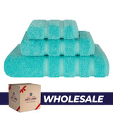 3 Piece 100% Cotton Extra Fluffy and Soft Luxury Turkish Towel Set with 20 Different Colors - 20 Set Case Pack