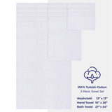 3 Piece 100% Cotton Extra Fluffy and Soft Luxury Turkish Towel Set with 20 Different Colors - 20 Set Case Pack