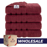 4 Piece 100% Cotton Turkish Bath Towel - 6 Set Case Pack