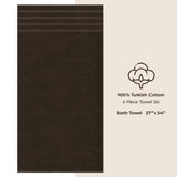 4 Piece 100% Cotton Turkish Bath Towel - 6 Set Case Pack