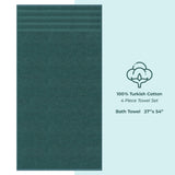 4 Piece 100% Cotton Turkish Bath Towel - 6 Set Case Pack