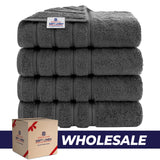 4 Piece 100% Cotton Turkish Bath Towel - 6 Set Case Pack
