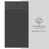 4 Piece 100% Cotton Turkish Bath Towel - 6 Set Case Pack